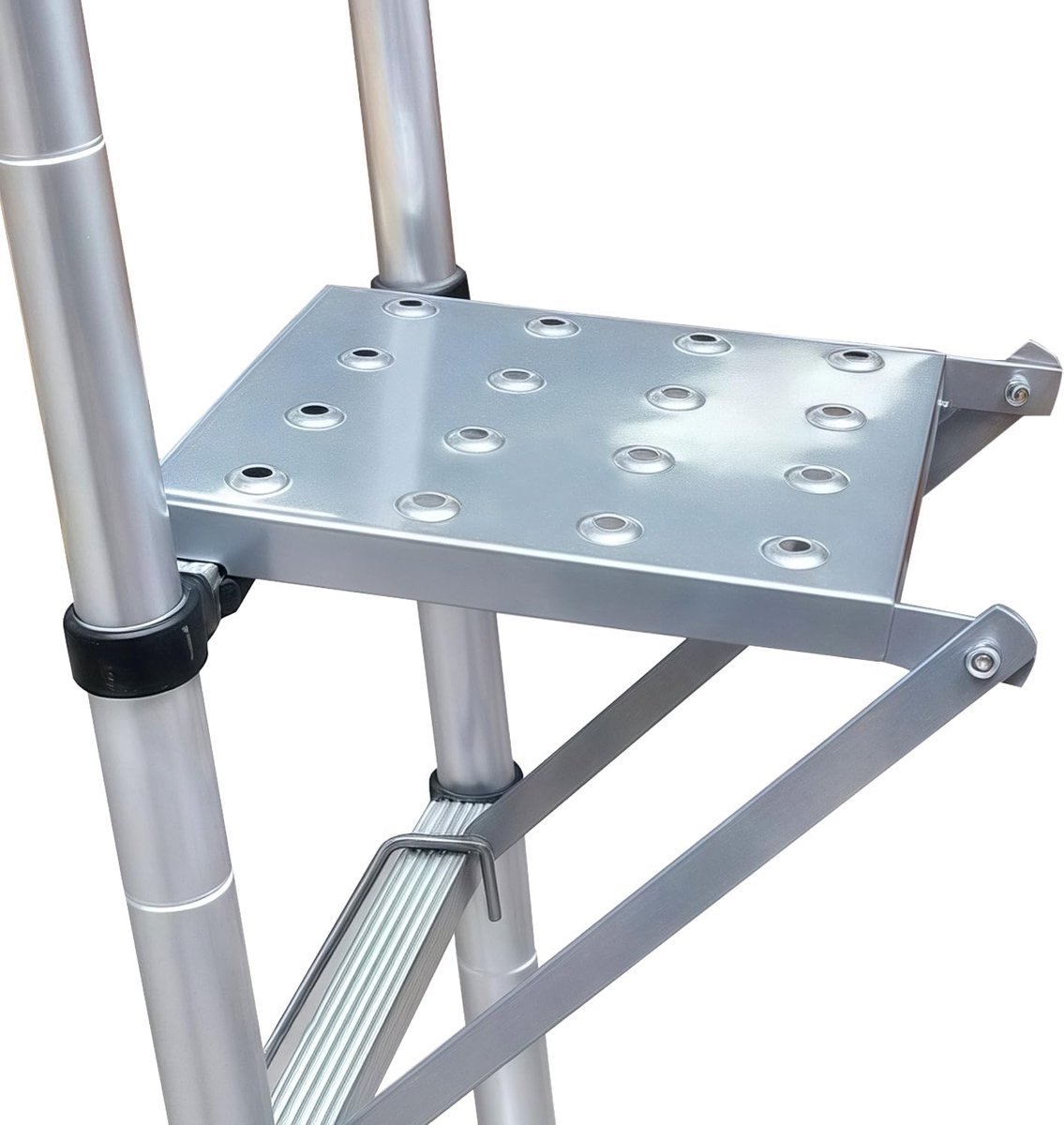 SnelShoppen - Draagbaar Ladderwerkplatform - Opvouwbare Ladderwerkstandaard voor Huishoudelijke Ladders - Maximaal Draagvermogen 350 lbs - Veilig en P