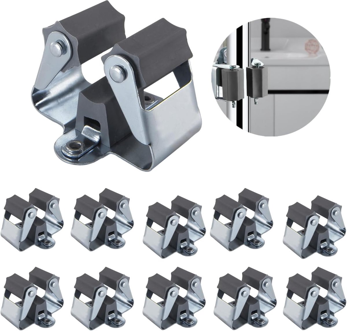 SnelShoppen - Broom holder - Gereedschap houder - Bezem ophangsysteem voor tuin- en schoonmaakgereedschap - Set incl. bevestigingsmateriaal (blauw)
