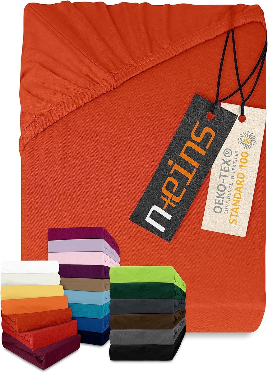 SnelShoppen - Jersey Hoeslaken Crimson Rood - 100% Katoen - Fitted Sheet voor Volwassenen en Kinderen - 180x200 cm - Perfecte Grip en Zacht