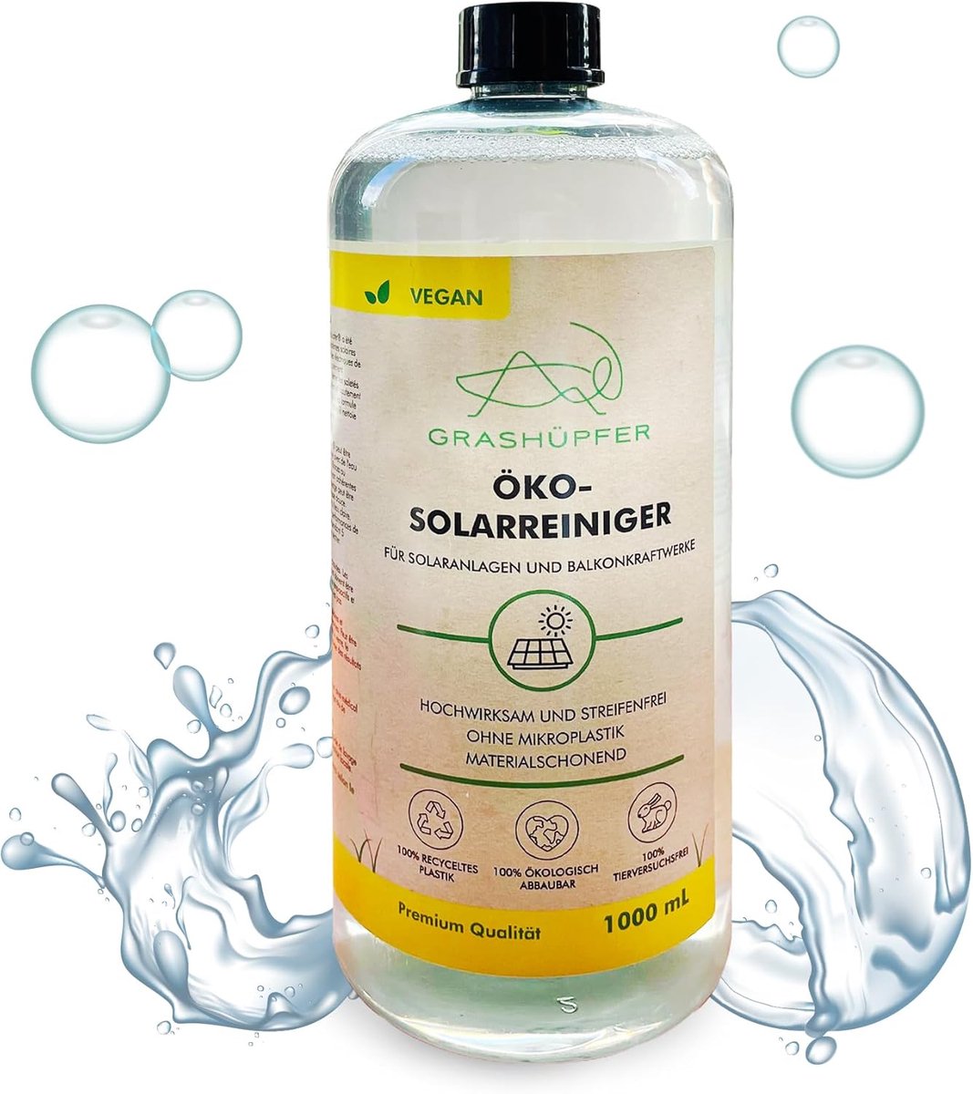 SnelShoppen - Eco Solar en Fotovoltaïsche Cleaner 1000 ml Concentrate - Speciale Reinigingsmiddel voor Zonnepanelen, Balkon Energie Systemen, PV Syste