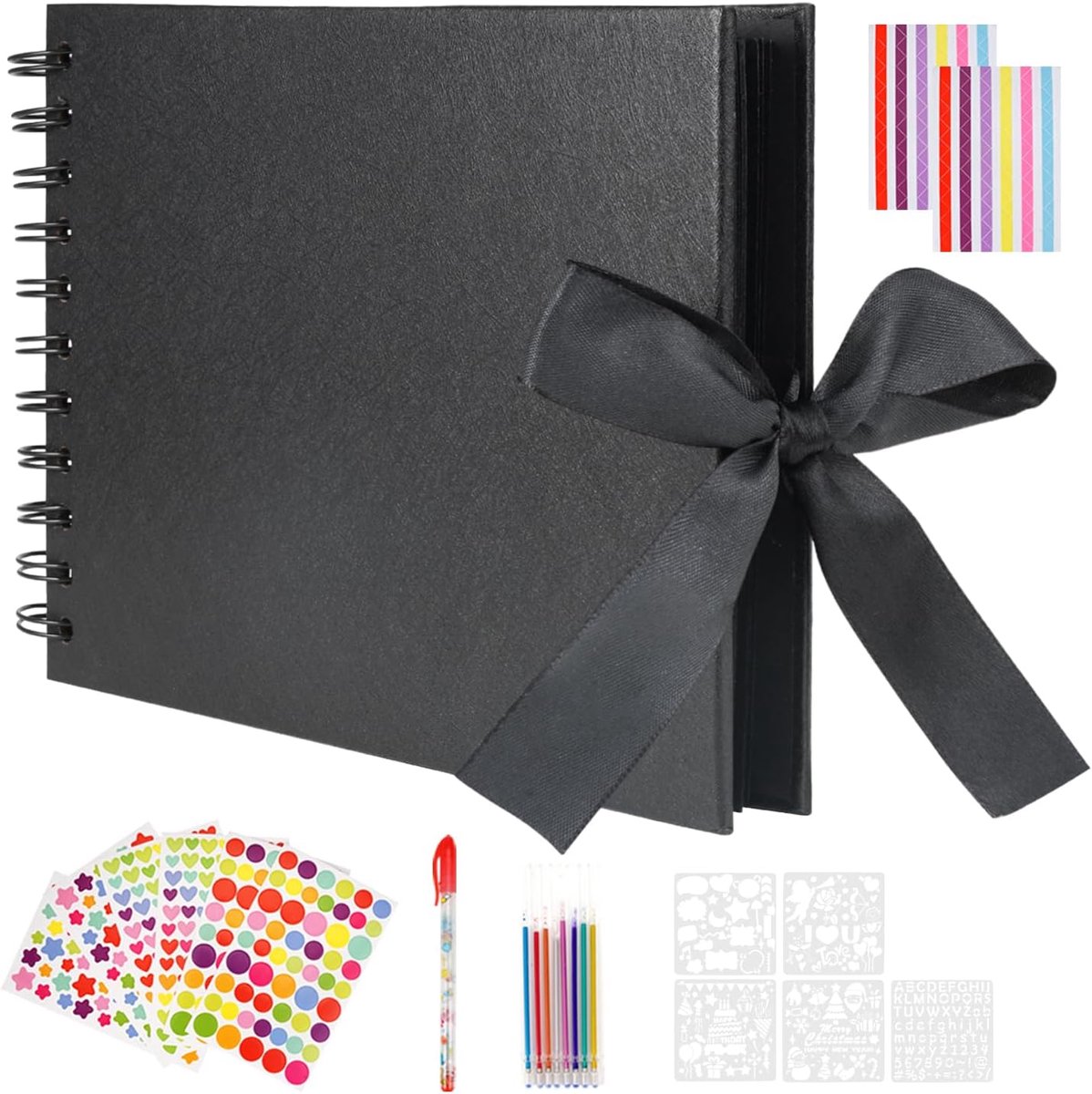 SnelShoppen - DIY Fotoboek A5 - 30 Bladen Zwart - Persoonlijk Foto Album met Ringband - Creatieve DIY Boek voor Verjaardagen, Afstuderen, Feestdagen e