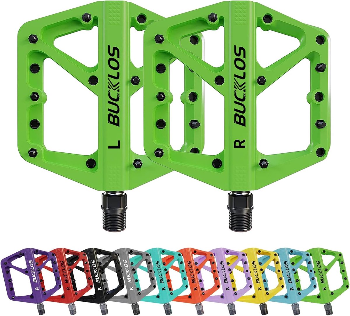 SnelShoppen - MTB Pedalen Flat Mountain Bike Pedalen met Groot Platform Nylon Antislip Pedalen 9/16 Inch Voor Volwassen Fietsen Gravel & Hybride