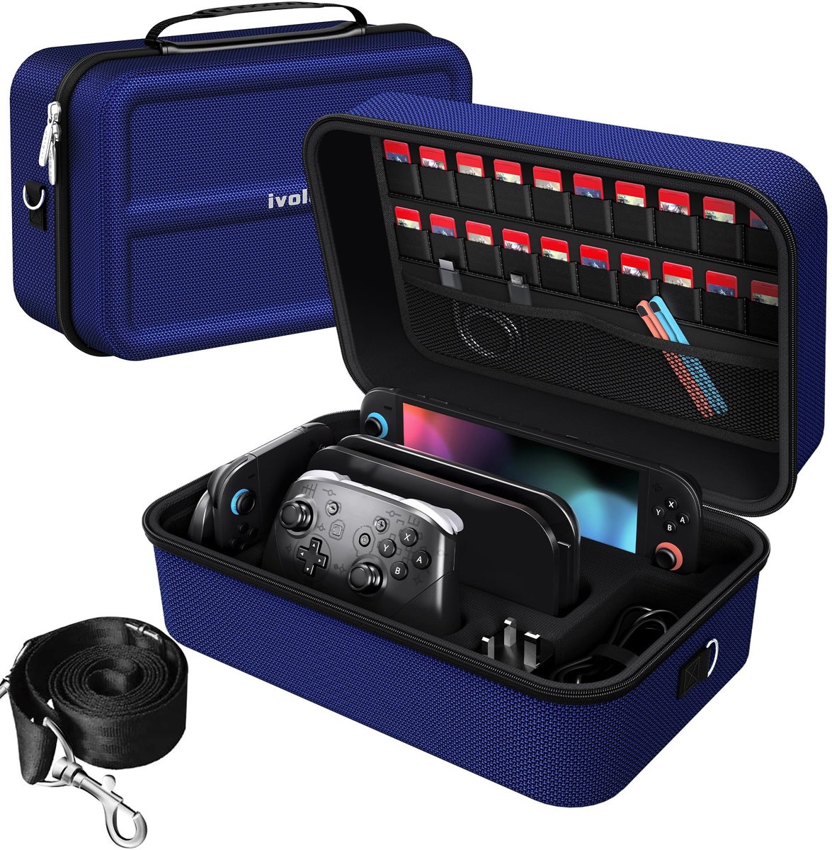 Solidchoice - Deluxe Harde Reistas voor Nintendo Switch 2, Donkerblauw