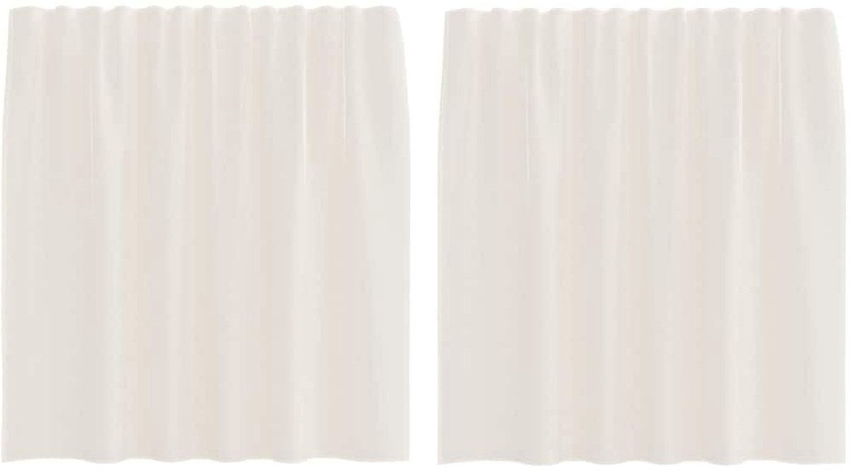 Solidchoice - Voile gordijnen met lus 2 stuks Crème 140 x 225 cm