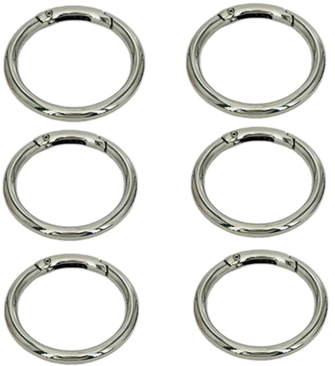 Solidchoice - 6 Stuks Ronde Karabijnhaken voor Sleutelhangers
