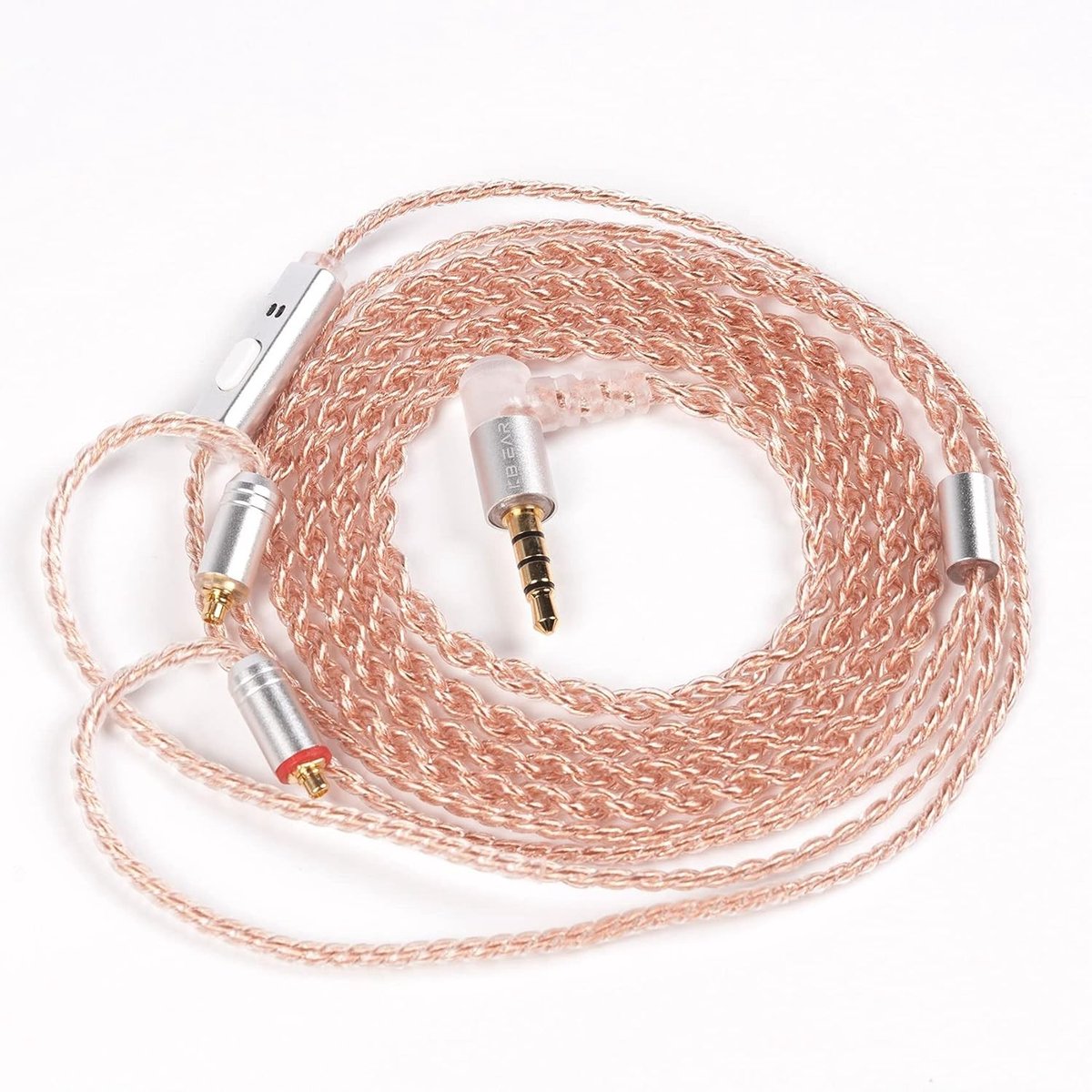 Upgrade Kabel voor MMCX Oordopjes, 3.5mm Plug, 4 Kern Koper, Vervangingskabel voor SE315/SE425/SE535/SE846 met Microfoon, Geschikt voor Audiofielen