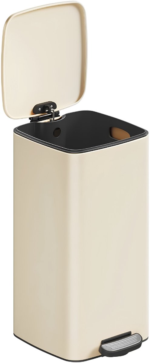 TYR® Prullenbak - Afvalbak - Prullenbak 30 Liter - Prullenbakken - Beige - 34cm x 29cm x 55cm