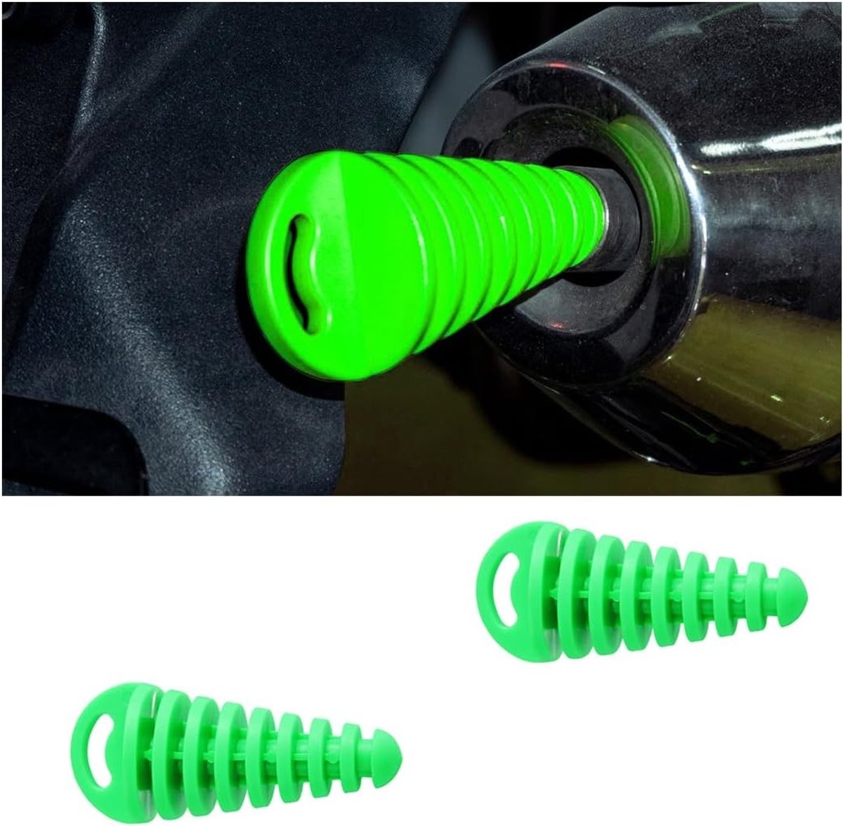 Set van 2 Waterdichte Rubber Stoppen voor Motoruitlaten, Ideaal voor Onderhoud en Reiniging van Uitlaatpijpen