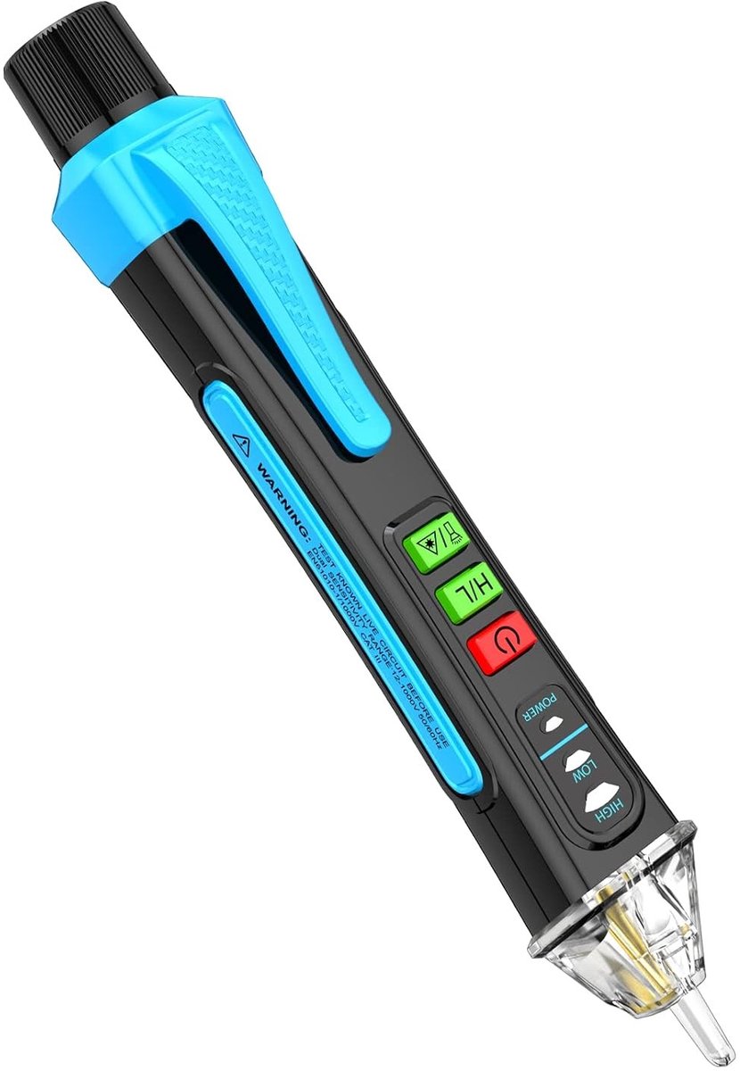 Diamanttester - Zwart - Compact - Non-Contact Spanningszoeker met LED Zaklamp - Voor Elektriciens en Doe-Het-Zelvers