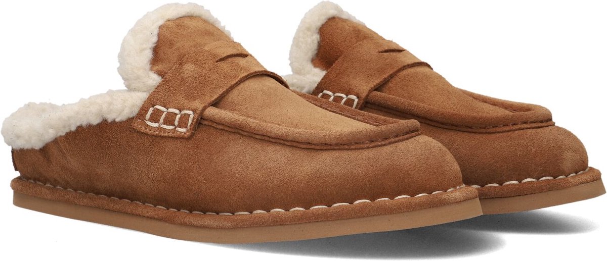 Shabbies Amsterdam - WILJA PENNY Slipper Suede Dark Brown - Maat 38