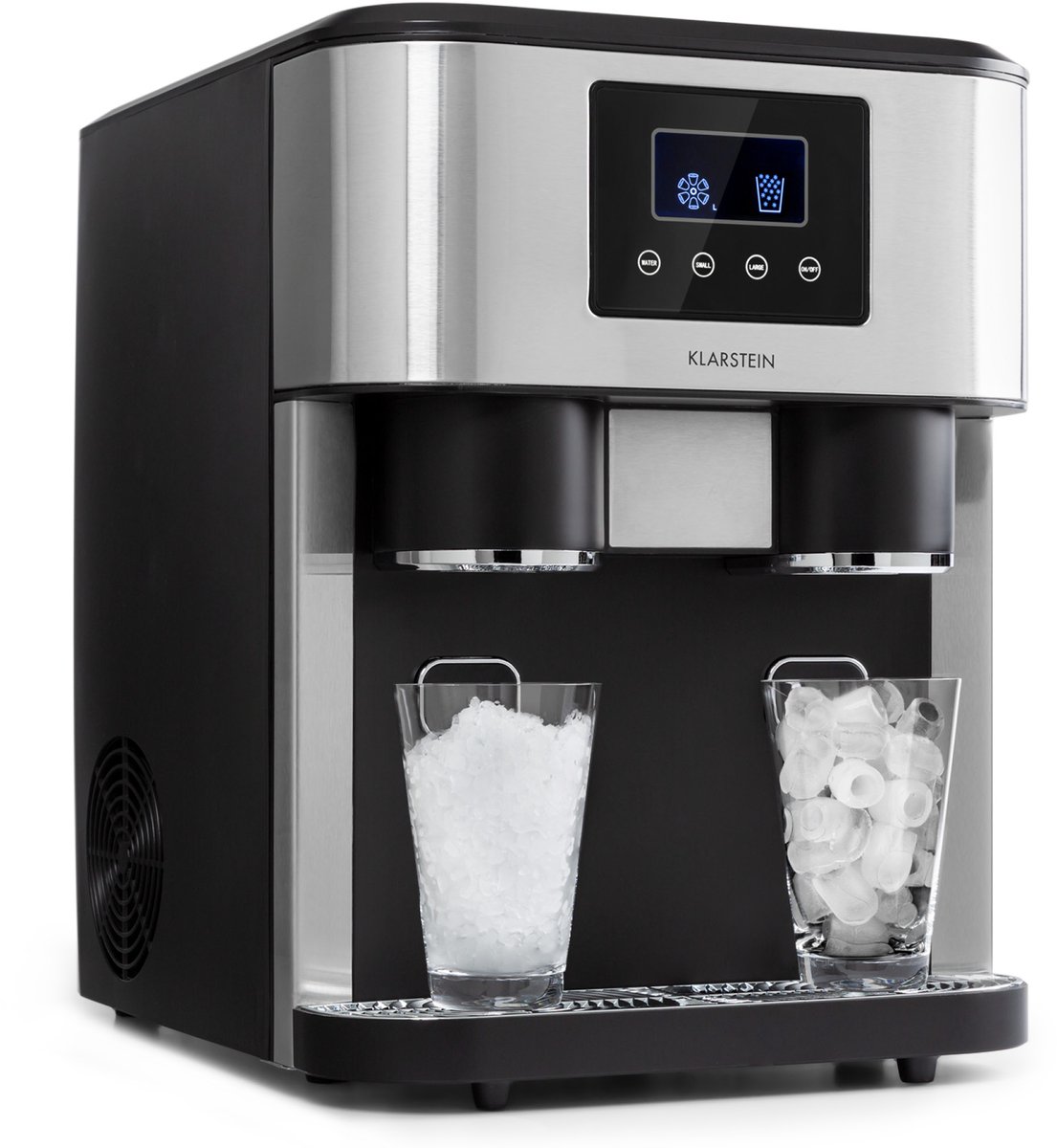 Bol.com Klarstein IJsblokjesmachine Eiszeit Crush 2 Formaten - Crushed ice - Zilver - IJsmachine,1,8L 120 cm - voor Thuis voor F... aanbieding