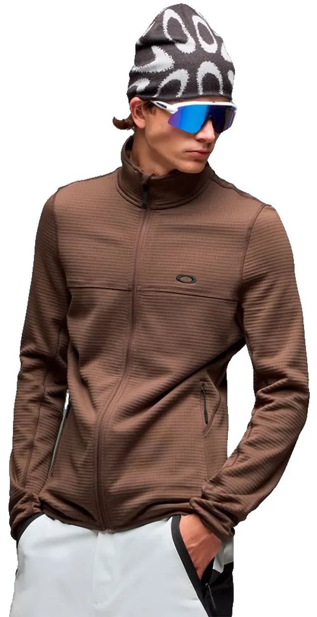 Oakley Apparel Canopy Grid Fleece Met Volledige Rits Bruin XL Man