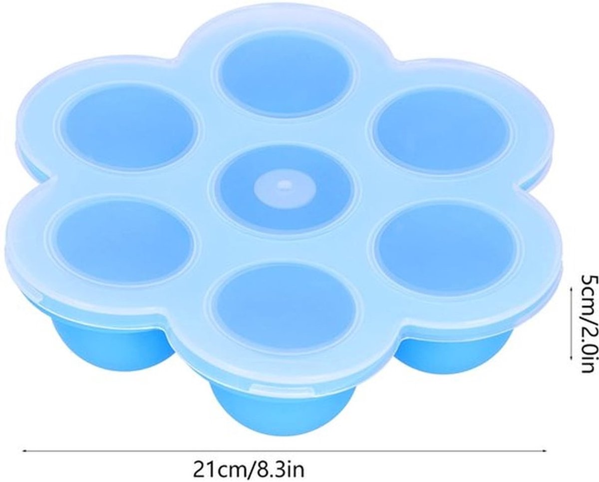 Ei Mal 7-Grid - Siliconen Bakvorm - Deksel - Multifunctioneel - Voor Muffins/Cupcakes - Robuust en Duurzaam