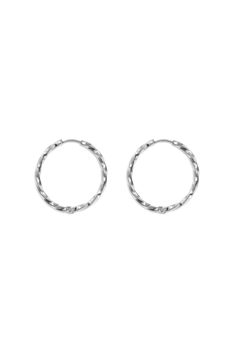 Lara - Oorringen - Stainless Steel - - Zilver