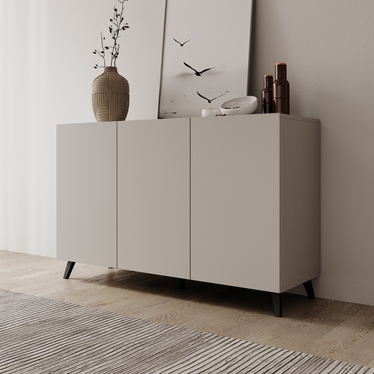 Meubella - Pulse 3 - Dressoir - Beige - 120x40x76 cm