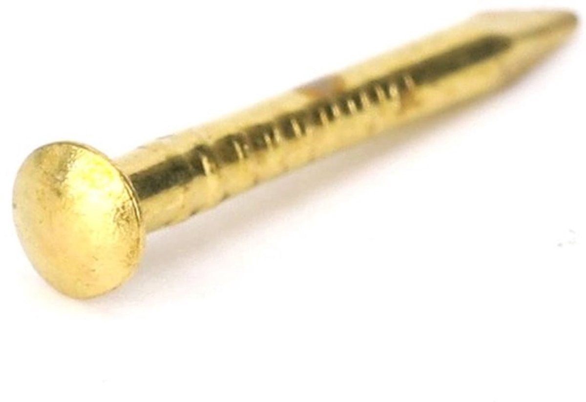 Messing Nagel 100 Stuks - Ronde Kop - Gouden Nagels - Bevestigingsfunctie - Hoogwaardig Messing - Verkrijgbaar in 10/15/18/22 Mm - Spijkers