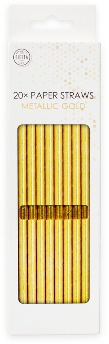 1000 Papieren Rietjes Goud Metallic - 6mm x 197mm - Bulkverpakking 1000 stuks - Grootverbruik - Chique feestversiering, jubileum & bruiloft