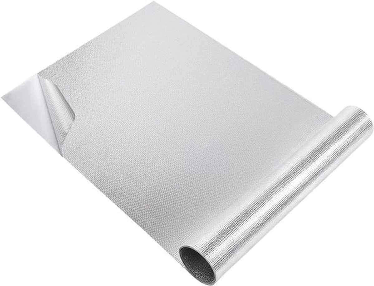 Aluminium plaat warmtebescherming 30 x 200 cm zelfklevend - hittebeschermingsmat voor hoge temperaturen - auto, badkamer, thermische isolatie.