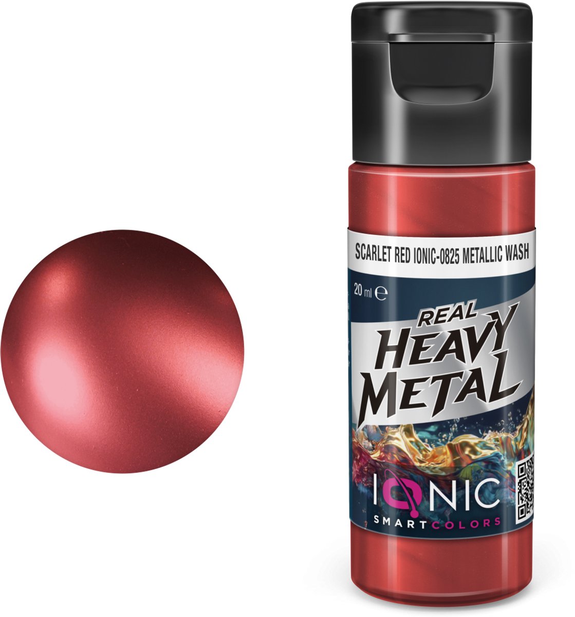 AMMO by Mig Jimenez Hobbyverf Acrylverf - MIG IO0825 Ionic Smart Colors - Real Heavy Metal - Scharlakenrood - Metallic Wash - Metallic Acryl - 20ml Verf potje - 20 ml