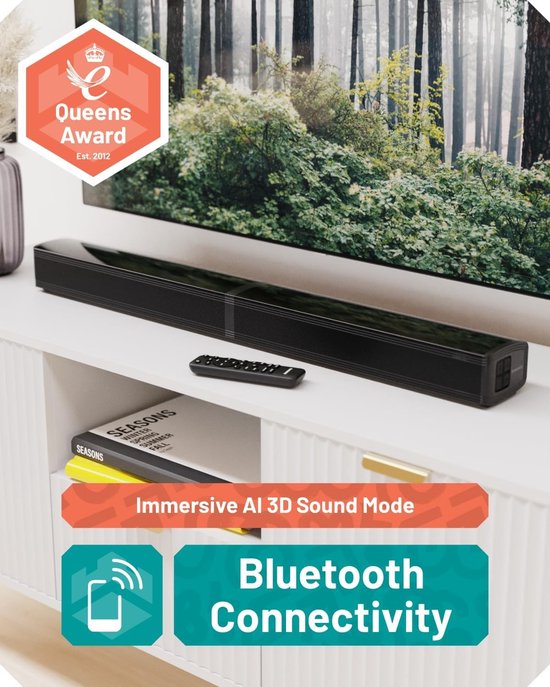 Mini soundbar - Zwart - 39 x 6 x 9 cm - 2.2-kanaals Bluetooth Speaker - Voor Thuisbioscoop en TV van MINI — afbeelding 4