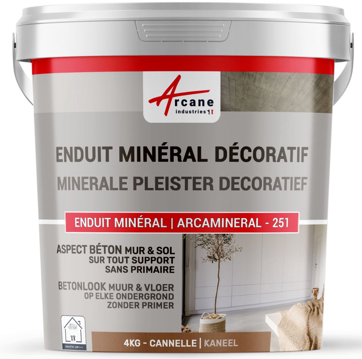DECORATIEVE GEKLEURDE MINERALE PLEISTER MET BETONASPECT - decoratieve muur- en vloerpleister