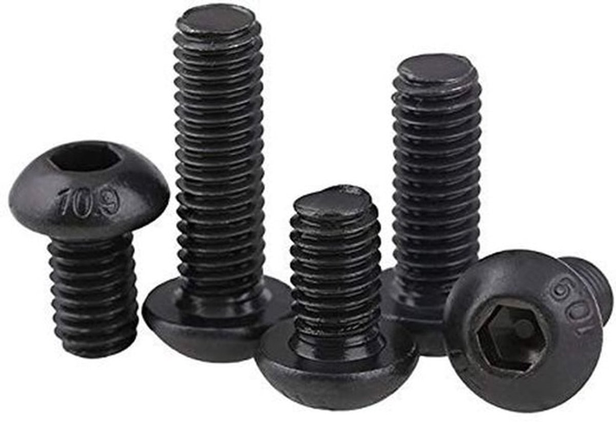 Schroeven 5 Stuks - Inbusschroeven - Bolkop/Zeskantige Inkeping - Koolstofstaal Rang 10,9 - Corrosiebestendig - M6 x 16 mm - Inbusbouten