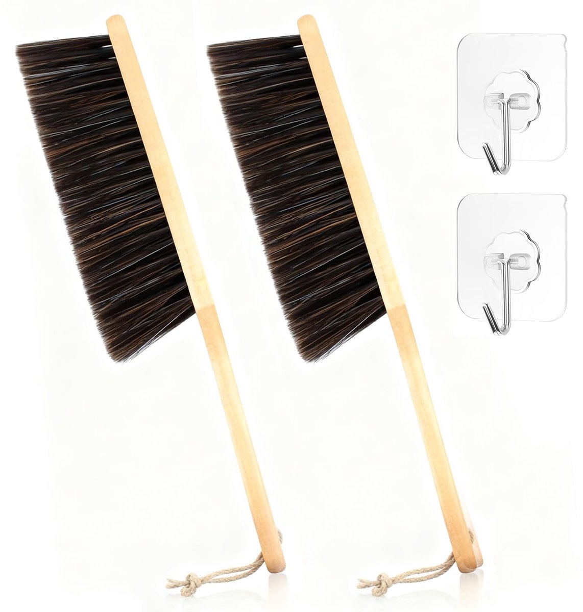 Solidchoice - Set van 2 Handbezem met Hangsysteem en Haken
