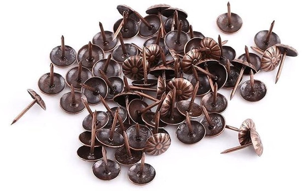 Bekleding Nagels 100 Stuks - Antiek Brons - Ronde Kop - Decoratieve Nagels - Meubels/Schoenen/Deuren - Maat 11×16 mm