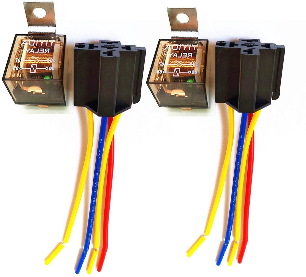 Auto Relais - Schakelaar - Stroom Circuits - Waterdicht Ontwerp - 60 Ampère - Kleur Kabels