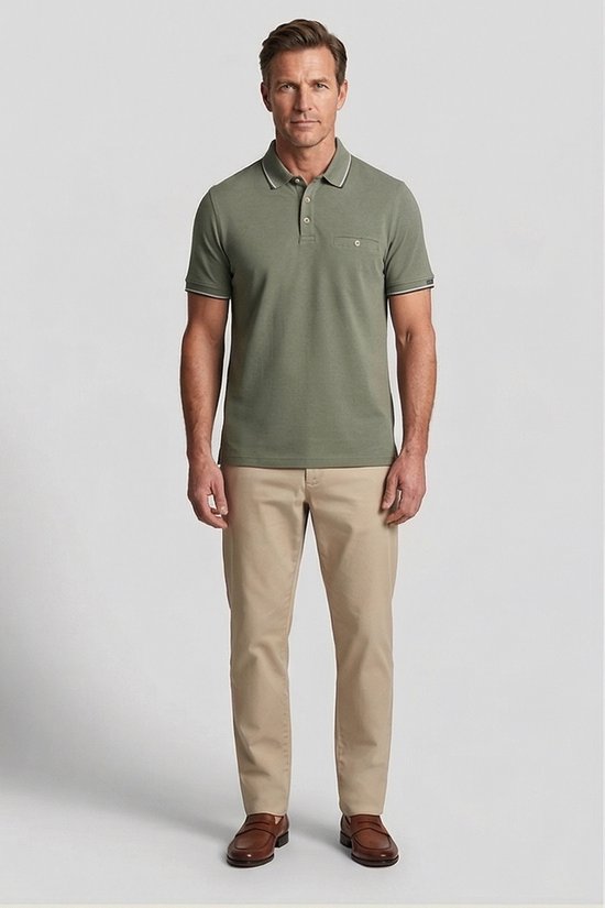 Baileys Polo heren Groen Poloshirt 2-tone Oxford Pique 615205/73