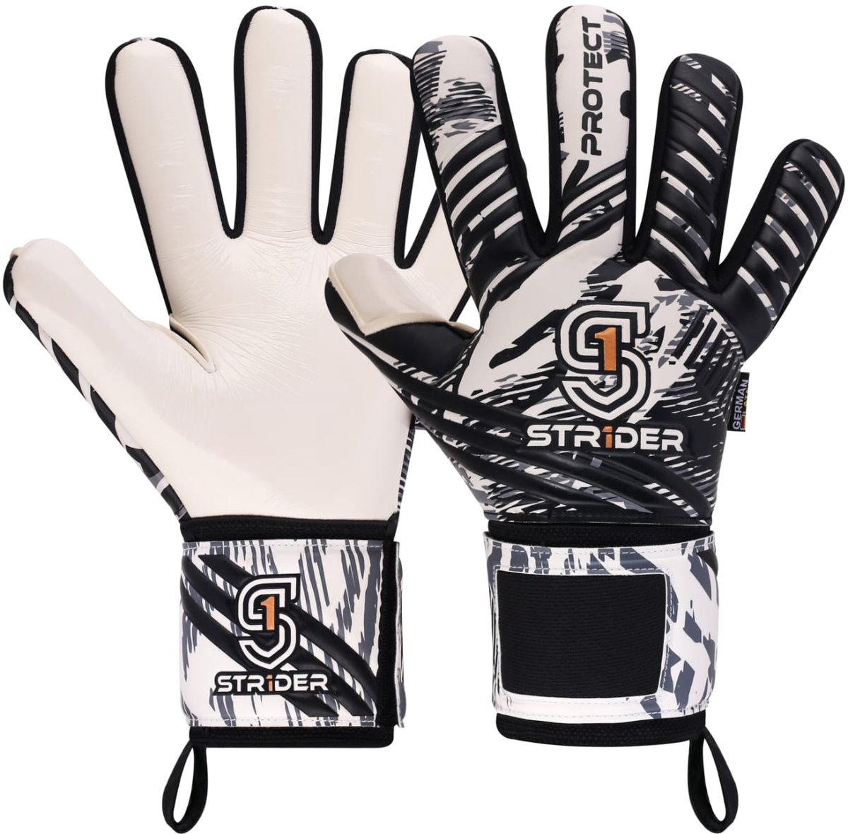 Str1der Protect keepershandschoen | Zwart/wit | Maat 10