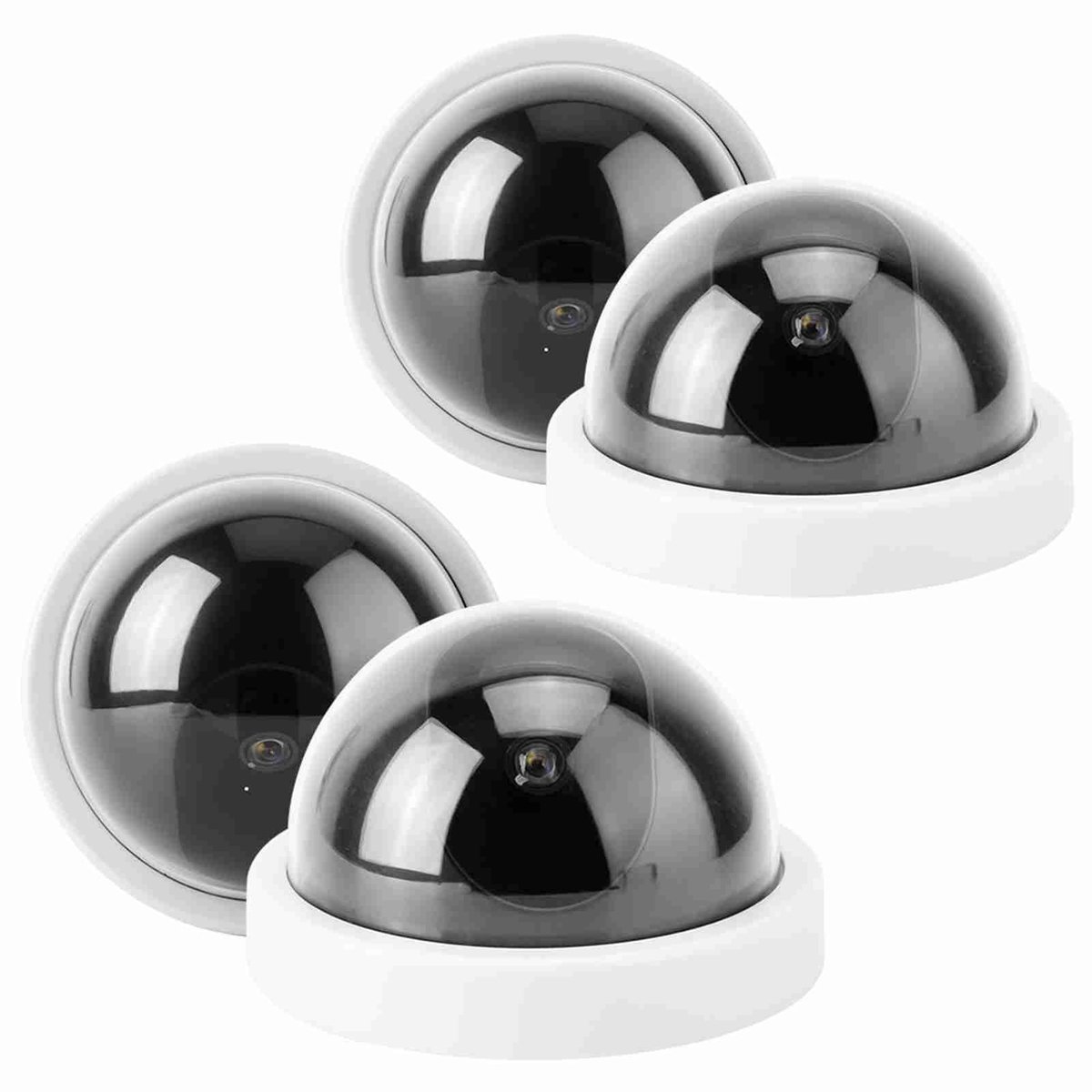 ONF3 - Dome Simulatie Camera - Dummy Beveiligingscamera - Realistisch en Effectief - Wit - Bewaking - Voor Binnen en Buiten - Zonne-energie