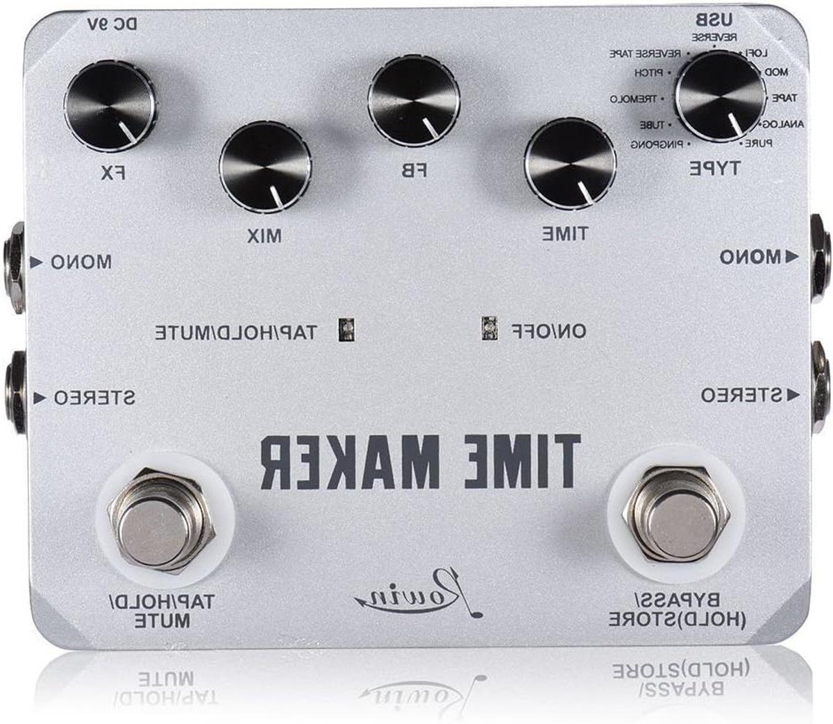 Delay Effectpedaal - Geluidsvervormer - Muziek Maken - Elf Effecten - 116 cm - Grijs