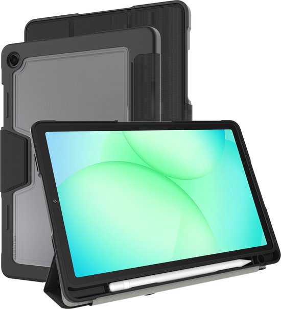 Just in case Samsung Galaxy Tab A11/A9 Plus ArmorElite Book Case Zwart