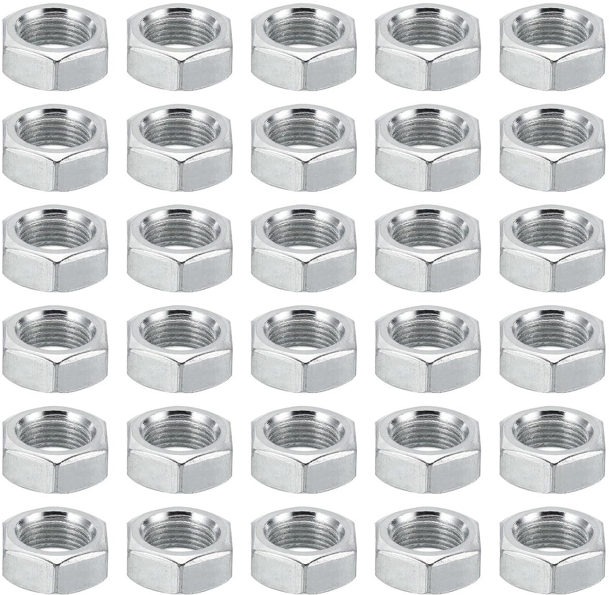 M12 x 1.0 Stalen Hex Moeren - 50pcs - Metrische Draad - Gegalvaniseerde Hardware Moeren - Bevestigingsmiddelen voor Lampen en Machines - Onderhoud - 7mm Hoogte
