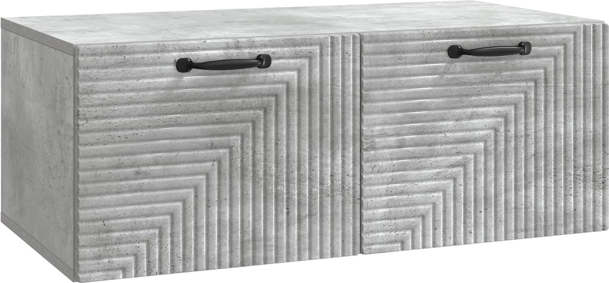 vidaXL - Wandmontage - TV-kast - Betongrijs - 78,5 - x - 41 - x - 30 - cm - Bewerkt - hout