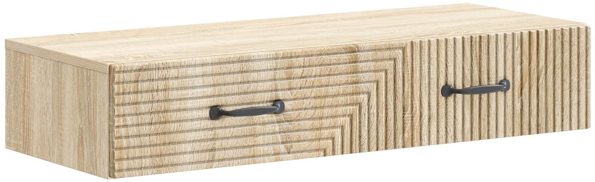 vidaXL Wandgemonteerde - Zijtafel - 87,5 - x - 34,5 - x - 17 - cm - Bewerkt - hout Sonoma eiken