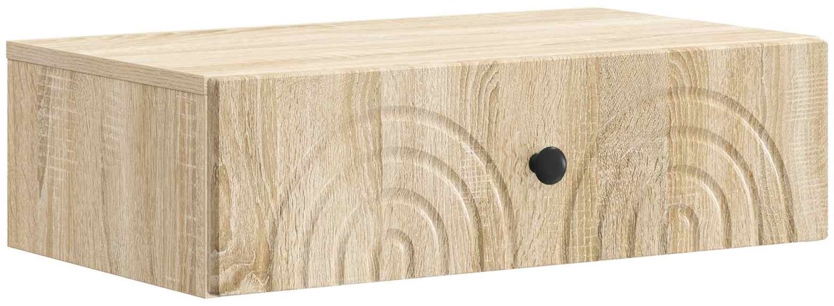 vidaXL Wandgemonteerde - Zijtafel - 59 - x - 34,5 - x - 17 - cm - Bewerkt - hout Sonoma Eiken