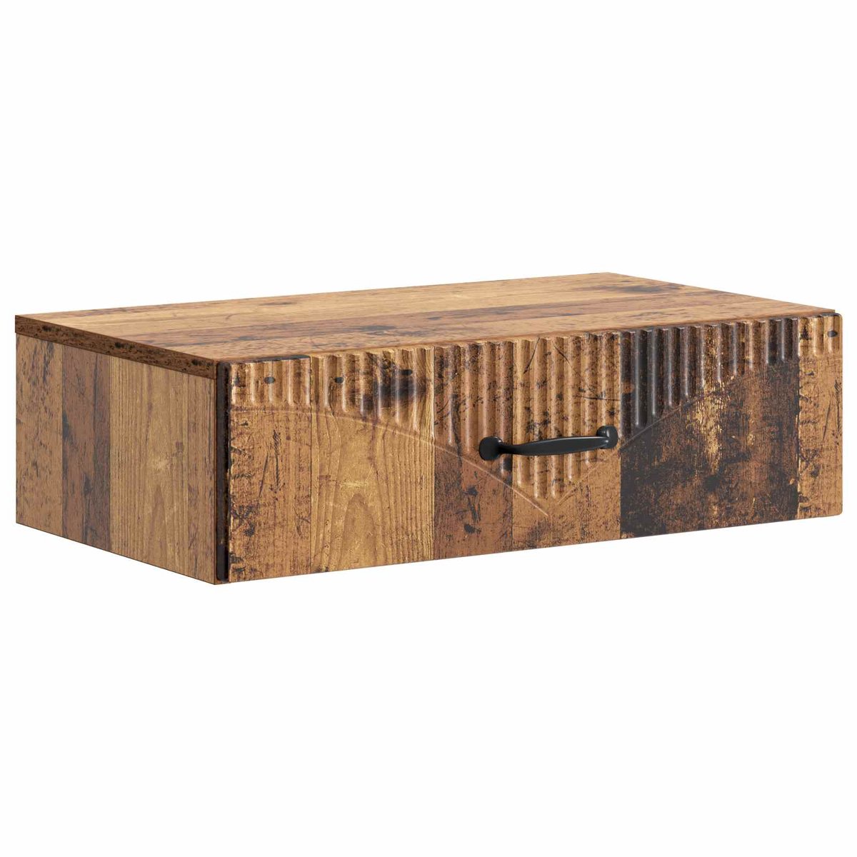 vidaXL Wandgemonteerde - Zijtafel - 59 - x - 34,5 - x - 17 - cm - Bewerkt - hout Oud hout