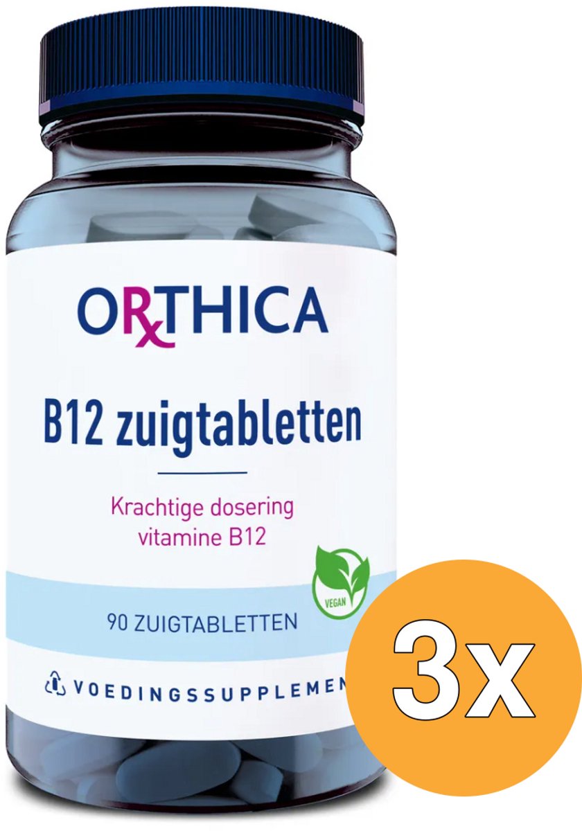 3x Orthica Vitamine B12 (90 zuigtabletten)