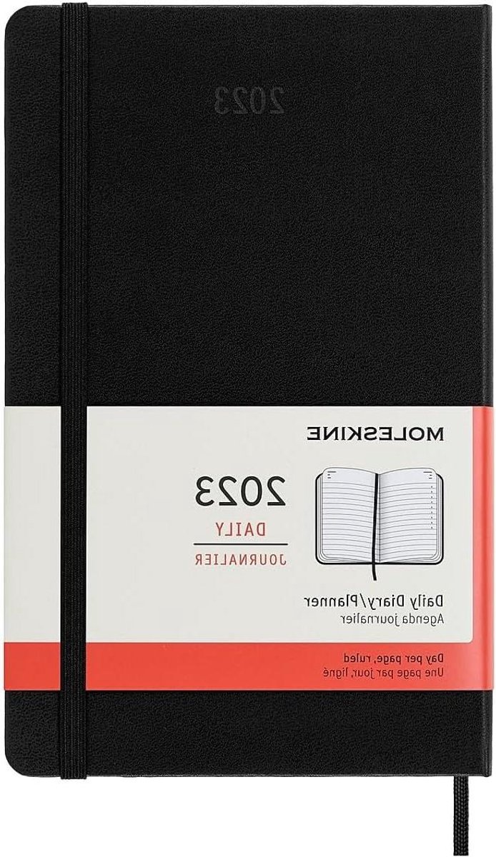 Dagboek 12 Maanden - Grote Agenda - Dagelijkse Planning - Elke Dag Een Pagina - Groot Formaat - Zwart