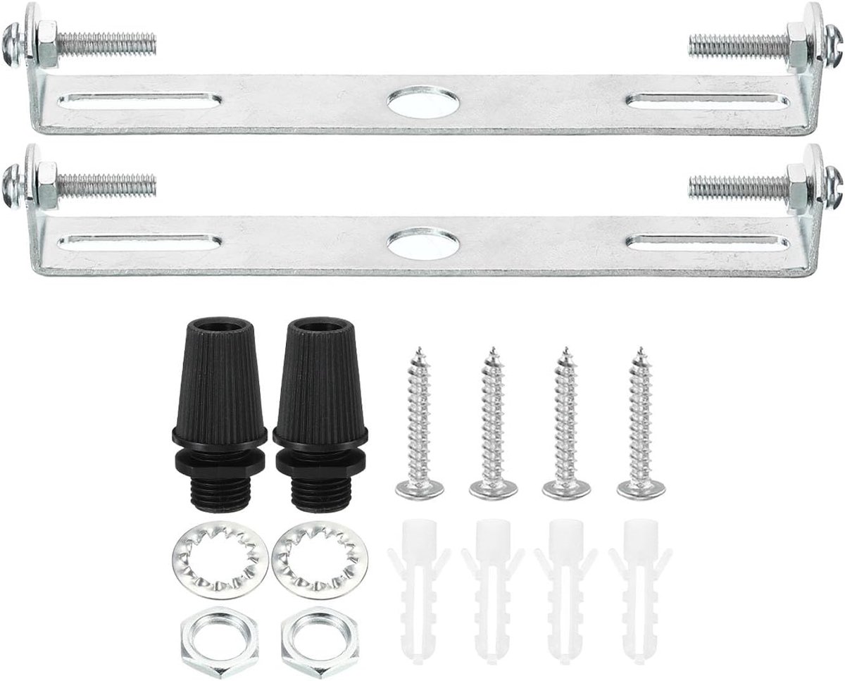 115mm Ceiling Fixture Kit - 2 Set Light Fixture Mounting Bracket - Steel Crossbar voor Home Office Pendant Lamp - Wall Lamp met Schroef Moederbout