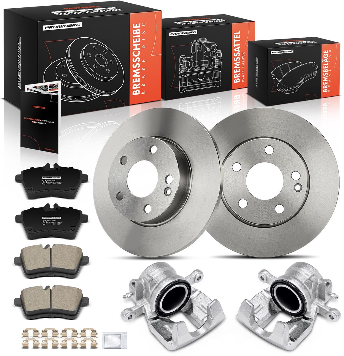 Frankberg 2x Remklauw+2x Remmen+4x Remblokken Voor voor Mercedes-Benz