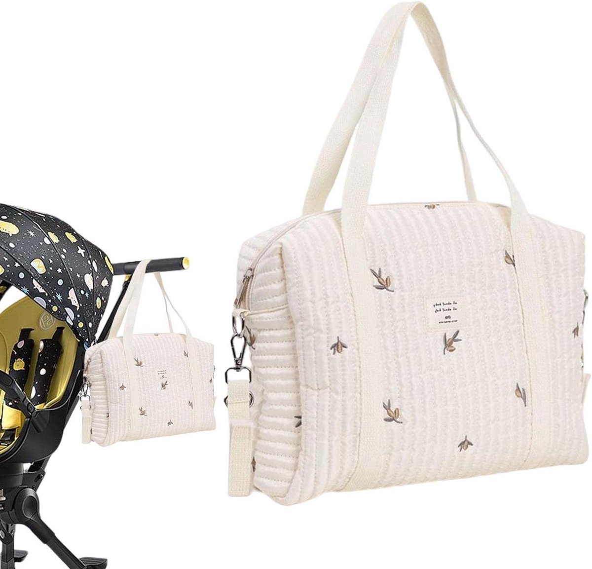 Luiertas - Baby tas - Baby verzorging - Grote capaciteit - 36x30 cm - Borduurtas