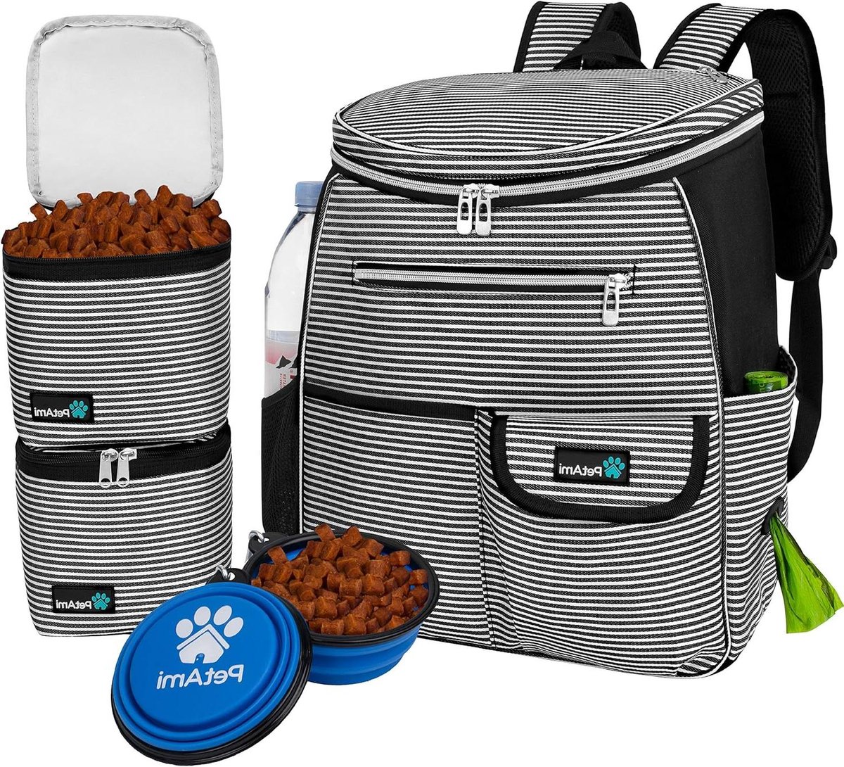Hondenreistas Rugzak - Dieren reistas - Weekend weg - Met poepzakdispenser - 27L volume - Zwart