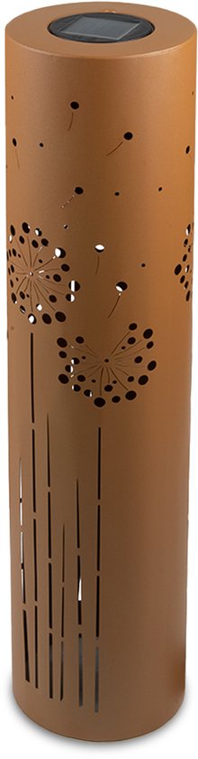 UNUS® Lampe solaire jardin extérieur pissenlit rouille marron petite 60 cm - Lampe extérieure - Lanterne extérieure
