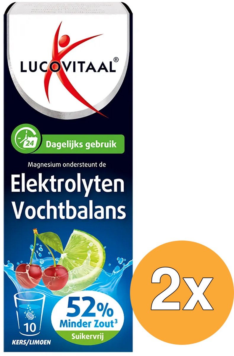 2x Lucovitaal Elektrolyten Dagelijks Gebruik (10 bruistabletten)