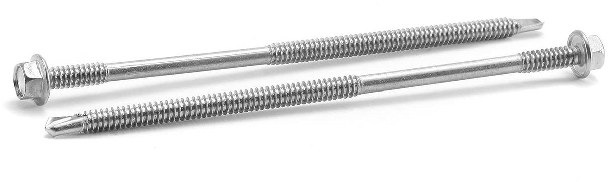 Plaatschroeven Set - Metalen Schroeven - Vastzetten van materialen - Roestvrij staal 410 - 100 stuks 127 cm - Zilver