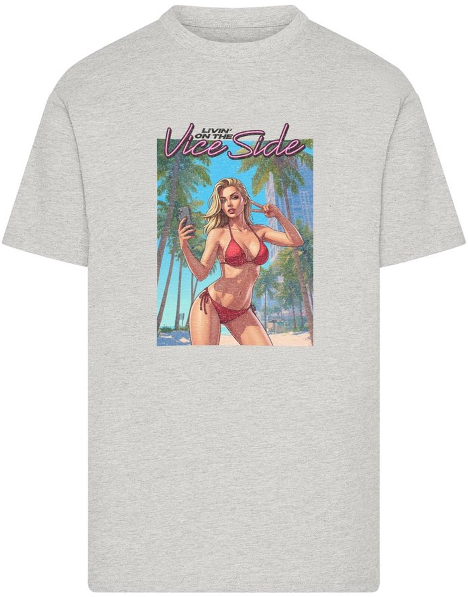 Mister Tee Vice Side Oversize Heren Tshirt S Grijs