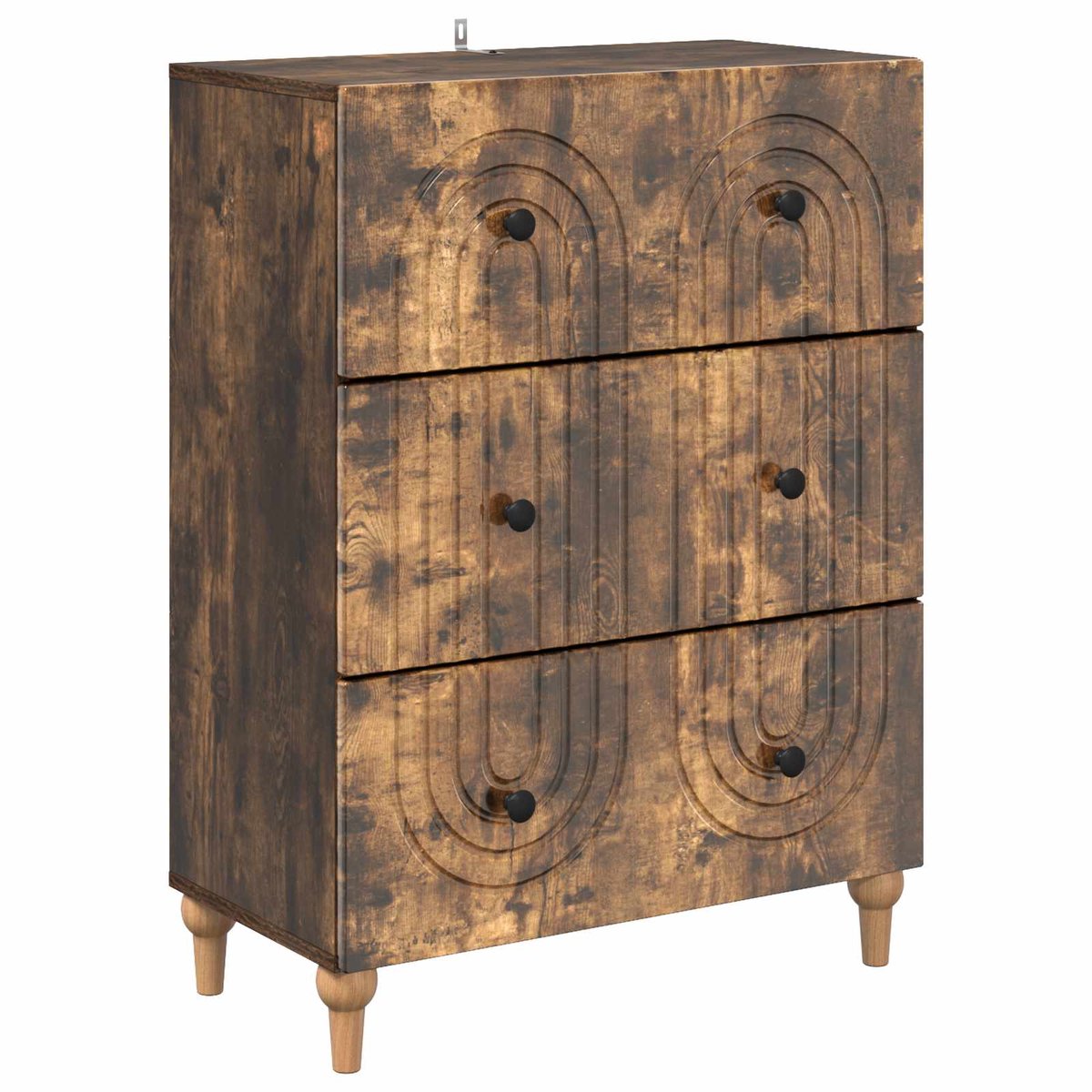 vidaXL Ladekast - Gerookt - eiken - 66 - x - 34,5 - x - 90 - cm - Bewerkt - hout Gerookt eiken